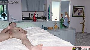 My gf looks just like my stepmom... she knows I crush on her and teases with her tits!