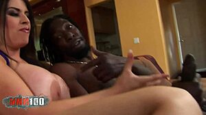 imagine this brunette's huge tits and ass taking giant black cock