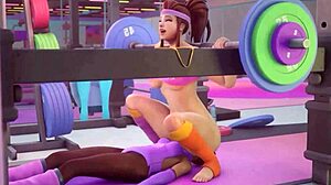 brigitte's gym shadow training turns into horny pussy licking and tit kissing session