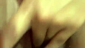 latina teen in mask rides vibrator on bed for homemade fun