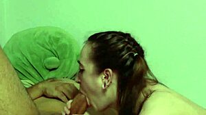 petite 18yo brunette gets facefucked degraded by old man cums twice in mouth