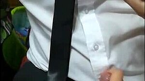 guy unloads massive facial cumshot after intense blowjob on tie