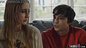 Youth counselor watches hairy teen couple fuck doggystyle in taboo session