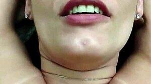 raquel's fat juicy shaved pussy rides comedor's cock hard while hubby watches her slut face