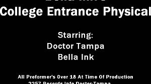 i'm at tampa university for bella ink's entrance physical with dr tampa backstage in latex gloves and miniskirt