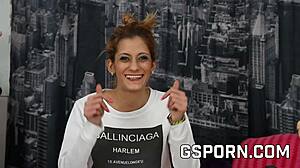 gabriela flores spills on her first machine session