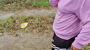 Wife Flashes Big Ass and Legs in Public While Hubby Films Her Extreme Risky Tease