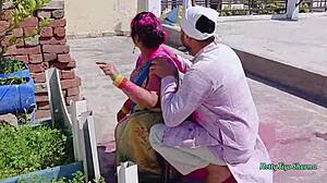 during holi i dragged friend's taboo step sister outdoors for dirty rough pussy pounding and riding