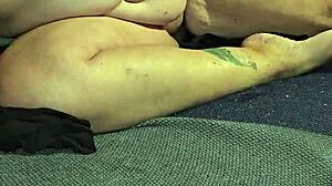 milf fists pussy cums hard on foot closeup