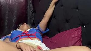 Nerdy Latina Snow White Costume Masturbation Solo