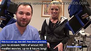 i'm at tampa university for bella ink's entrance physical with dr tampa backstage in latex gloves and miniskirt