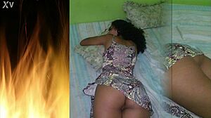 Jade's Juicy Shaved Pussy Teases Husband in Fishnets Lingerie Close-Up Part 05