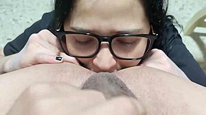 don't peek at this petite teen's first deepthroat cum in mouth rimjob or you'll be hooked!