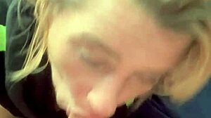 hooker bares ass for public deepthroat blowjob ending in cum swallow