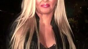 Blonde Slut Joins Public Orgy for Street Gangbang Fucks and Cum Drenched Boobs