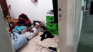 amateur cuckold spies young hotwife fucking friend in school room background