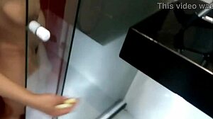 shower time with those huge natural latina milf tits bouncing free