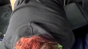 hooker bares ass for public deepthroat blowjob ending in cum swallow