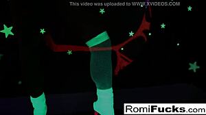 romi twists disco ball then rams toys deep in pussy