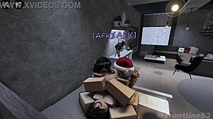 Two Horny Huge-Titted Sluts I Met Ingame Beg for Monster Cock Threesome Pounding Part 2!