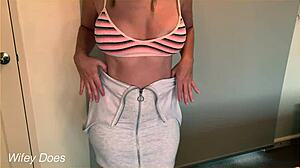 voyeur wife kneels eagerly slurping husband's throbbing long cock