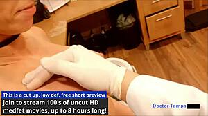 i'm at tampa university for bella ink's entrance physical with dr tampa backstage in latex gloves and miniskirt