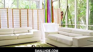 tiny asian mina luxx sucks bf's thick cock after hide and seek game