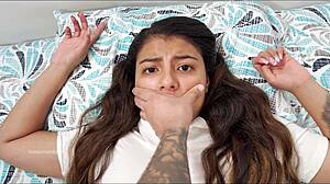 stepbrother pounds stepsister's tight ass hard right after school, shh no screaming