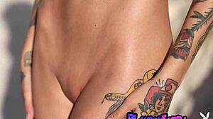 petite redhead ana almeida strips lingerie outdoors flashing shaved pussy and sexy tattoos