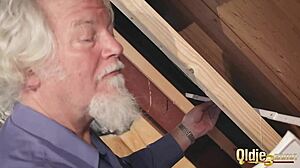 kiara and mia devour old man's cock doggystyle then share his hot cum explosion together