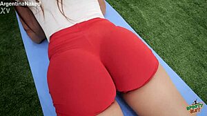 jiggly big butt cameltoe teases with perky tits underneath