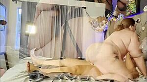 i ride my chubby latina friend's strap-on in bunny costumes cowgirl style