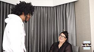 you won't believe how this glasses-wearing perverted librarian unleashes her wild side behind the stacks with big tits and ass