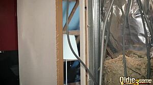 kiara and mia devour old man's cock doggystyle then share his hot cum explosion together