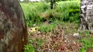 Wife Flashes Big Ass and Legs in Public While Hubby Films Her Extreme Risky Tease