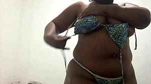 wearing fave bikini shows off big ass for monster cock orgy cumshots