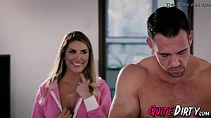 Blonde cutie drilled deep by monster cock missionary style hard