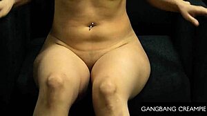 Smokin Brunette Babe Gangbanged with Deepthroat Blowbang Creampie Cowgirl Finish