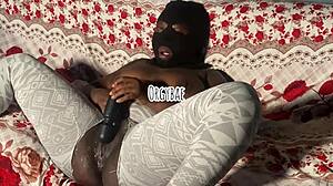 Aqua Ebony Whore Squirts Hard on Homemade Vibrator Toys