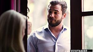 tiny tattooed blonde bent over for hung stud rough doggystyle pounding