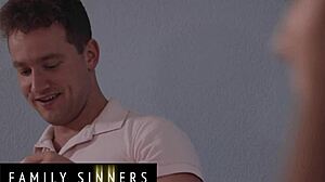 strict stepmom forces stepson to eat pussy before pounding her wet hole hard