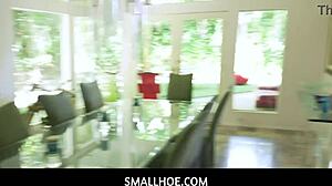 tiny asian mina luxx sucks bf's thick cock after hide and seek game