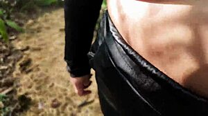 amateur brazilian chubby brunette fucked by friend on forest trail outdoors