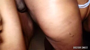 Cute neighbor babe bends over for doggystyle ass pounding and ride