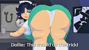 nurse dollie checks patient's huge cock with her fat ass