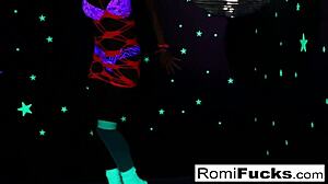 romi twists disco ball then rams toys deep in pussy