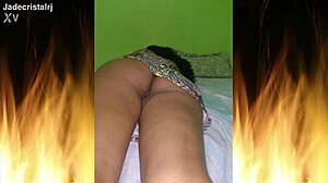 Jade's Juicy Shaved Pussy Teases Husband in Fishnets Lingerie Close-Up Part 05