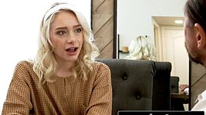 Stepgrandpa Drills Blonde Teen Into Topless Waitress Submission