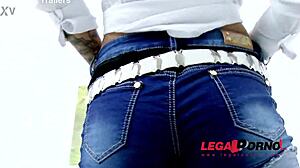Nikita Bellucci endures DAP and DP assfucking ass-to-mouth by two guys