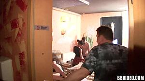 Two busty german milfs sucking cocks then fucked hard before massive jizz cumshots!